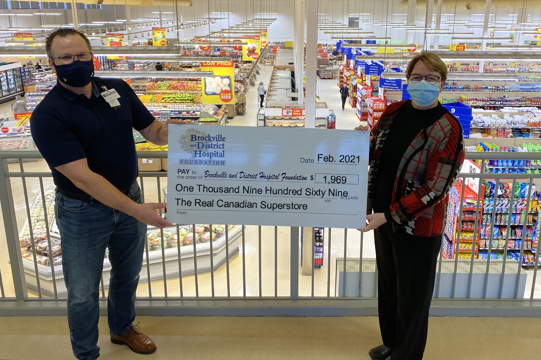 WITH THE BROCKVILLE REAL CANADIAN SUPERSTORE’S HELP A TOTAL OF $1,969 WAS RAISED DURING  THE BROCKVILLE AND DISTRICT HOSPITAL FOUNDATION’S “SHOW YOUR HEART” CAMPAIGN 